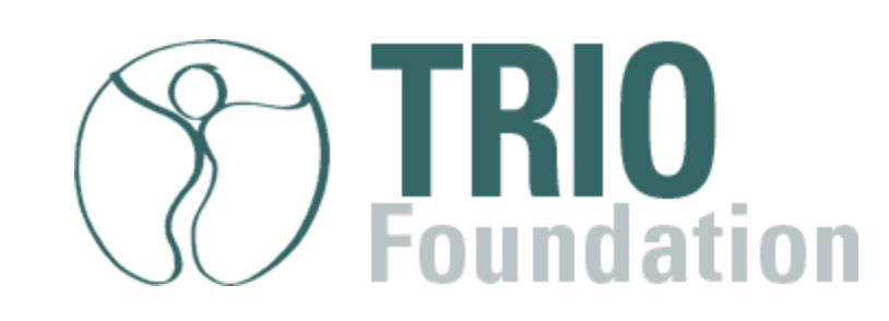 A green symbol of a human figure in a circle next to green and greyed text reads, "TRIO Foundation"